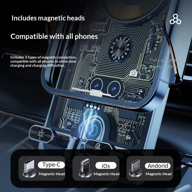 Trådlös Mobilhållare med Snabbladdning – Säker & Smidig Körning